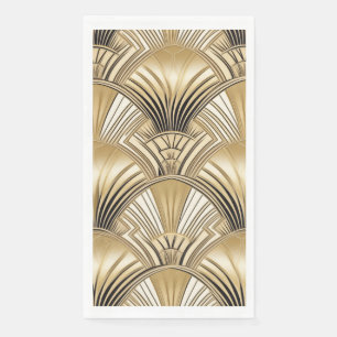 Art Deco pattern gold ivory  Napkin