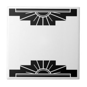 Art Deco Pattern in black Tile