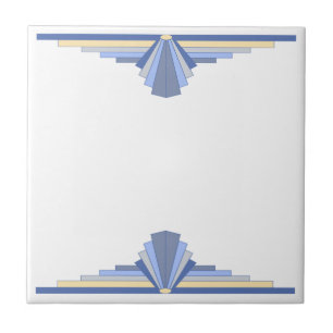 Art Deco Pattern in Blue Tile