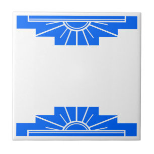 Art Deco Pattern in Bold Blue Tile