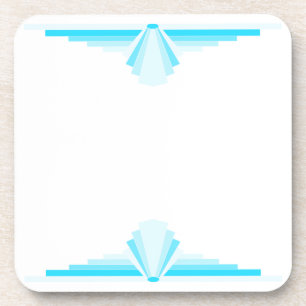 Art Deco Pattern in Bright Blue Coaster