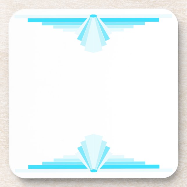 Art Deco Pattern in Bright Blue Coaster (Front)