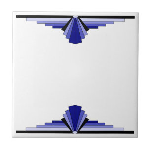 Art Deco Pattern in Deep Blue Tile
