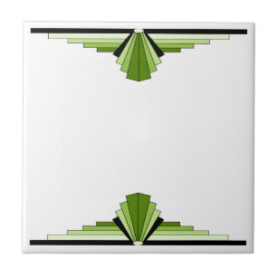 Art Deco Pattern in Green Tile
