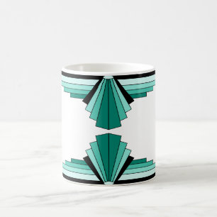 Art Deco Pattern in Greens Coffee Mug