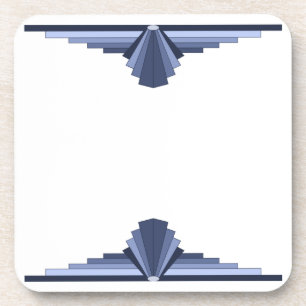 Art Deco Pattern in Grey-Blues Coaster