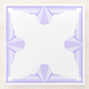 Art Deco Pattern in Lilac Glass Coaster