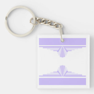 Art Deco Pattern in Lilac Keychain