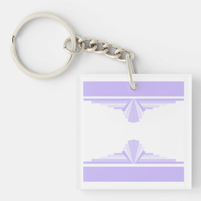 Art Deco Pattern in Lilac Keychain (Front)