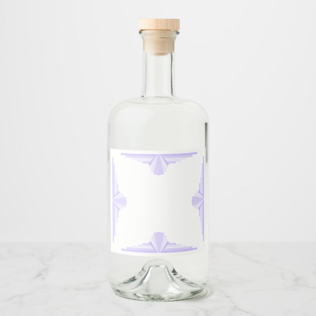 Art Deco Pattern in Lilac Liquor Bottle Label (Front)