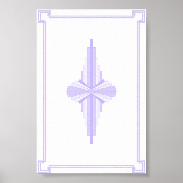 Art Deco Pattern in Lilac Poster (Front)
