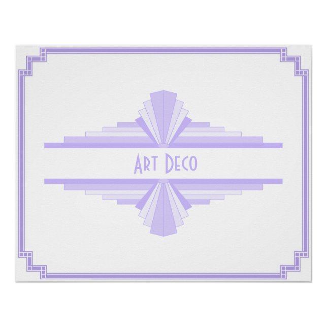 Art Deco Pattern in Lilac Poster (Front)