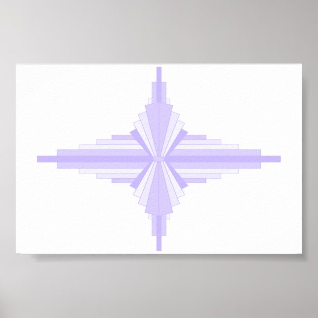 Art Deco Pattern in Lilac Poster (Front)
