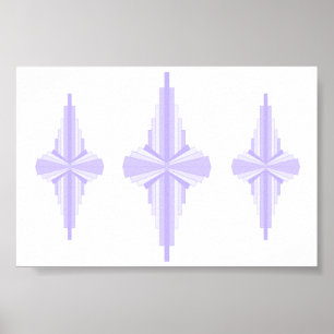 Art Deco Pattern in Lilac Poster