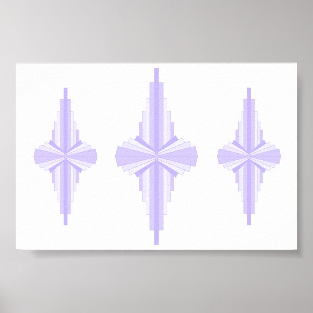 Art Deco Pattern in Lilac Poster (Front)