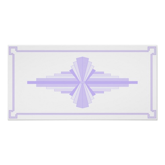 Art Deco Pattern in Lilac Poster (Front)