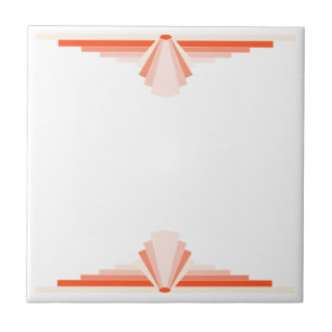 Art Deco Pattern in Orange Tile
