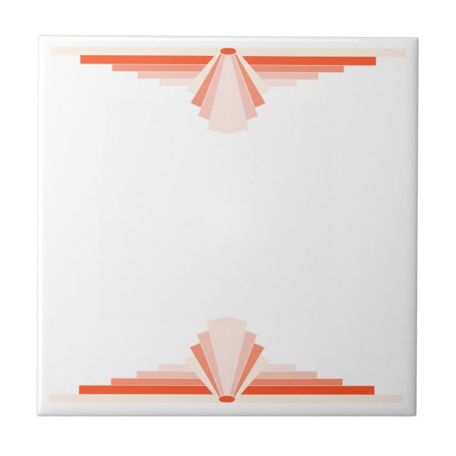 Art Deco Pattern in Orange Tile (Front)