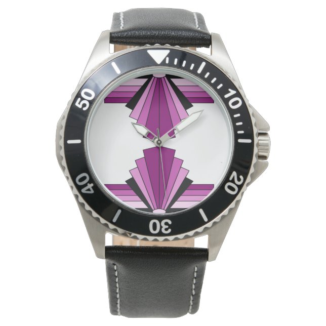 Art Deco Pattern in Pinks Watch (Front)