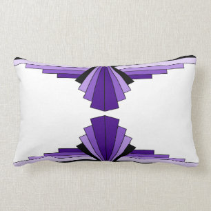Art Deco Pattern in Purples Lumbar Pillow