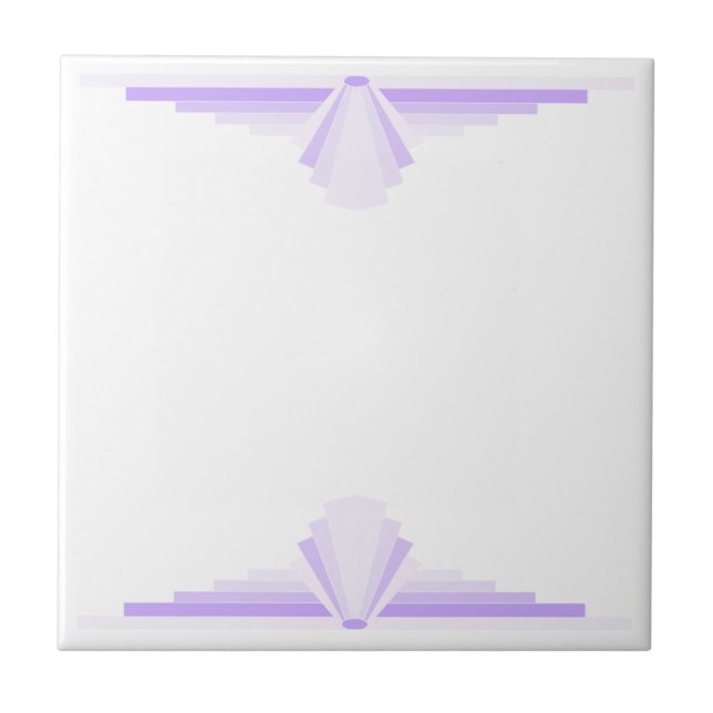 Art Deco Pattern in Purples Tile (Front)