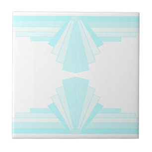 Art Deco Pattern in Soft Teal Tile