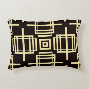 Art Deco Pattern Minimalistic Geometric Design Accent Pillow