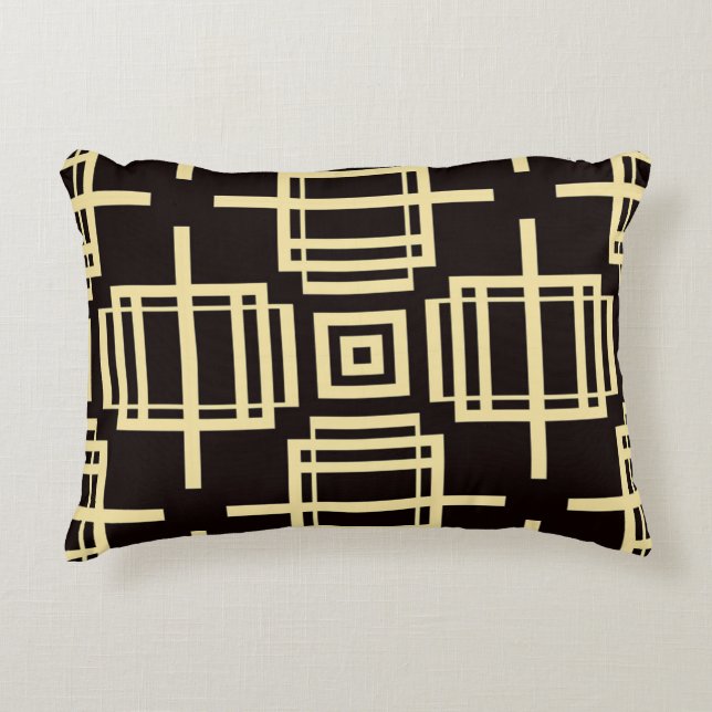 Art Deco Pattern Minimalistic Geometric Design  Accent Pillow (Front)