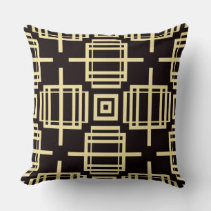 Art Deco Pattern Minimalistic Geometric Design  Throw Pillow