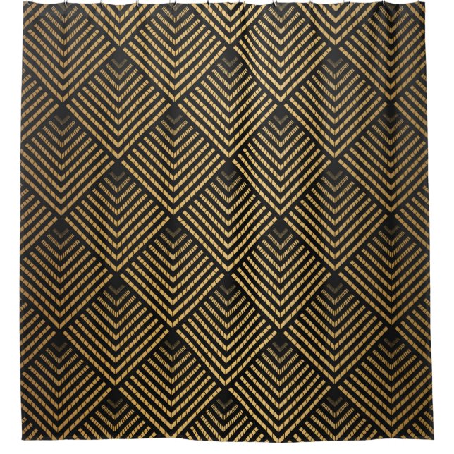 Art Deco Pattern. Seamless black and gold backgrou (Front)