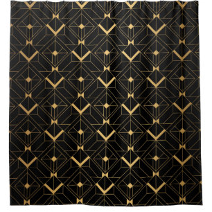 Art Deco Pattern. Seamless black and gold backgrou
