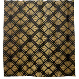 Art Deco Pattern. Seamless black and gold backgrou