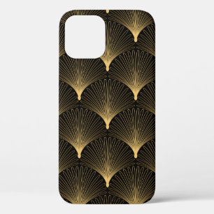 Art Deco Pattern. Seamless black and gold backgrou iPhone 12 Case