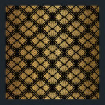 Art Deco Pattern. Seamless black and gold backgrou Poster<br><div class="desc">Art Deco Pattern. Seamless black and gold background. Metallic shells or scales lace ornament. Minimalistic geometric design. Vintage lines. 1920-30s motifs. Luxury vintage illustration
1920s, 1930s, 20s, 30s, abstract, art, art deco, artistic, background, black, classic, crisscross, deco, decoration, decorative, design, diagonal, elegant, element, fabricvintage, retro, illustration, </div>