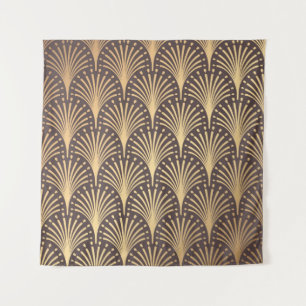 Art Deco Pattern. Seamless golden background. Mini Tapestry