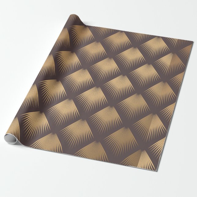 Art Deco Pattern. Seamless golden background. Mini Wrapping Paper (Unrolled)