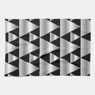 Art deco,pattern,silver,black,elegant,chic,vintage kitchen towel