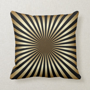 Art deco,pattern,stripes,gold,black,vintage,chic, throw pillow