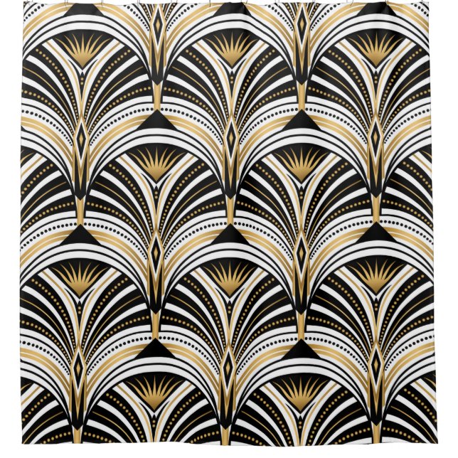 Art Deco pattern. Vintage gold black white backgro (Front)