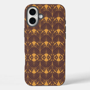 Art Deco pattern with fan-shaped motifs iPhone 16 Plus Case