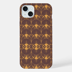 Art Deco pattern with fan-shaped motifs iPhone 15 Plus Case