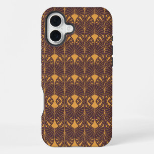 Art Deco pattern with fan-shaped motifs iPhone 16 Plus Case