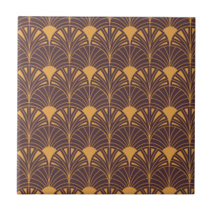 Art Deco pattern with fan-shaped motifs Tile