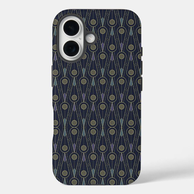 Art Deco pattern with geometric shapes in gold Case-Mate iPhone Case (Back)