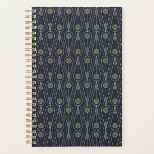 Art Deco pattern with geometric shapes in gold Planner
