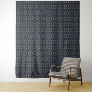 Art Deco pattern with geometric shapes in gold Tapestry