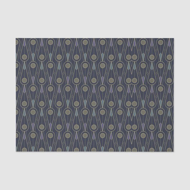 Art Deco pattern with geometric shapes in gold Tissue Paper (Front)