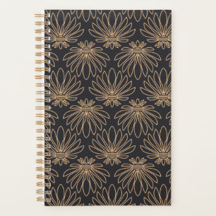 Art Deco pattern with gold floral motifs  Planner