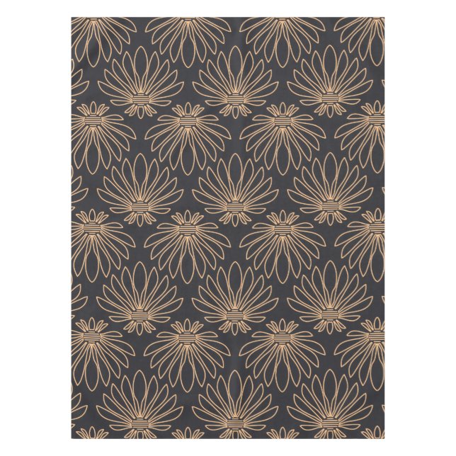 Art Deco pattern with gold floral motifs  Tablecloth (Front)