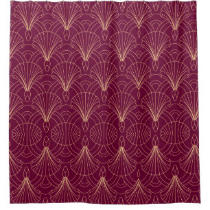 Art Deco pattern with gold geometric fan motifs 